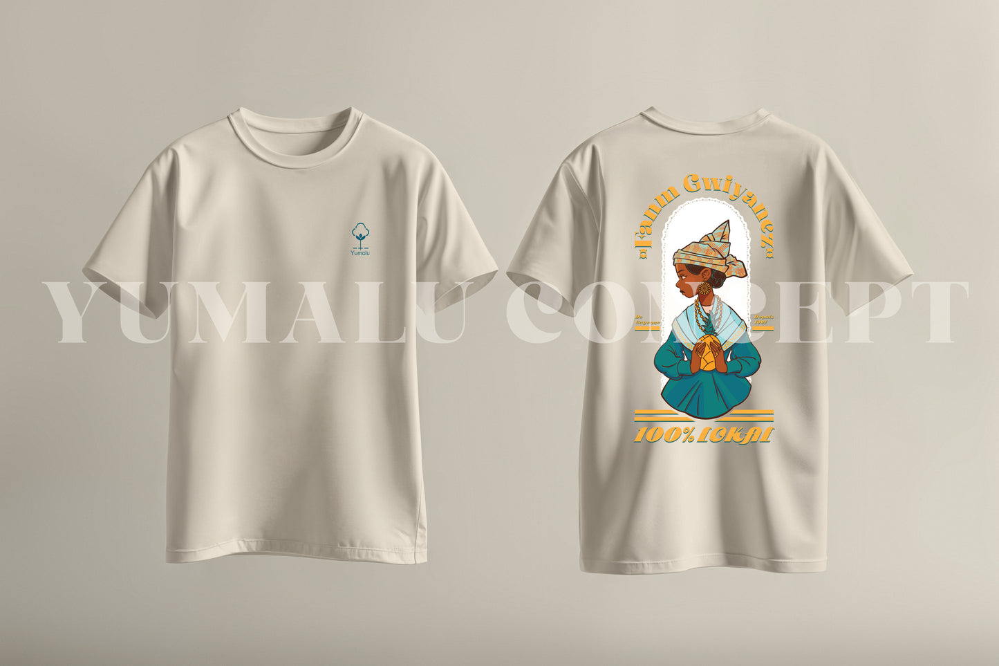 •Tee-shirt unisexe Couleur CRÈME YaMalu